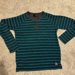 Hurley Striped Long Sleeve Henley Shirt